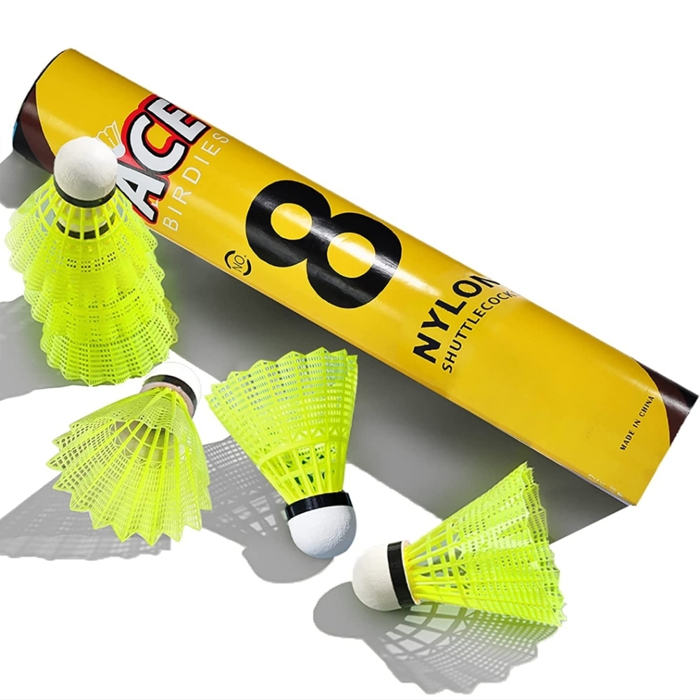 Ace Badminton Birdies/Shuttlecocks 12 pc set - yellow